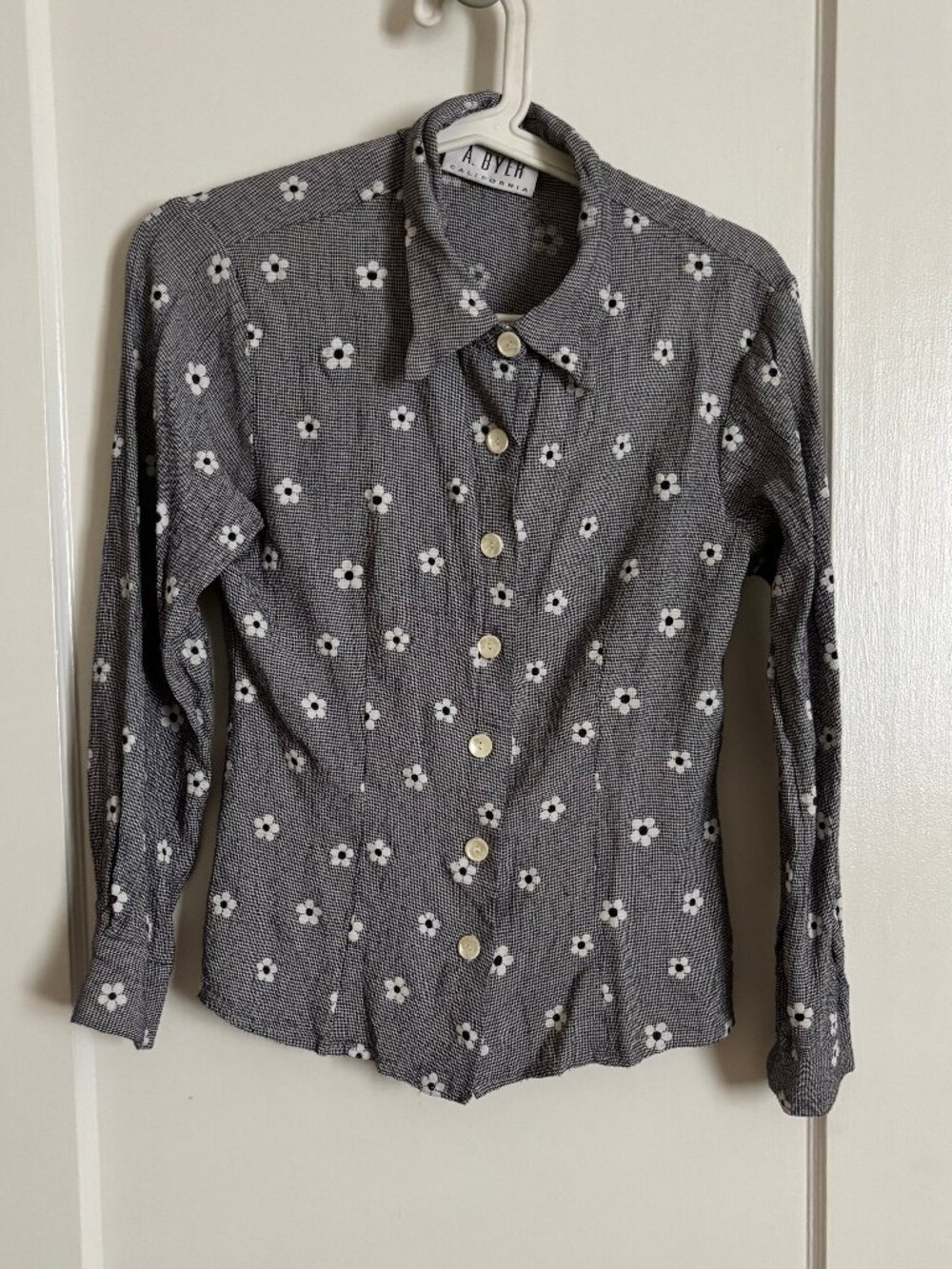 A. Byer California Houndstooth Blouse